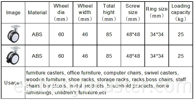 Capacidad de carga de 25 kg rueda transportadora